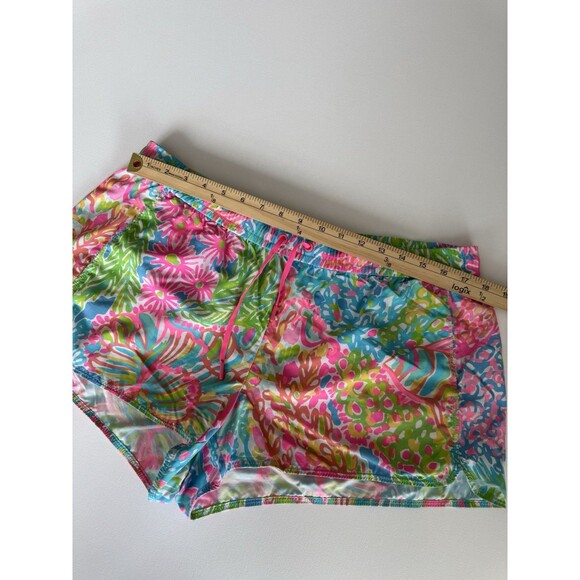 Lilly Pulitzer Women Nylon Luxletic Athletic Shorts in Bright Pink Blue Green XL - Picture 2 of 8